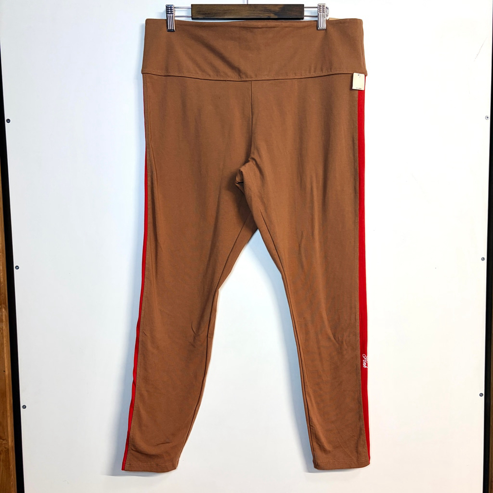 Victroria's Secret PINK Victoria's Secret Leggings XXL Brown Red Striped NEW - Picture 15 of 15
